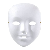 Maska iz kartona, 13 x 17.5 cm, bela