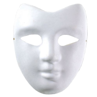 Maska iz kartona, 18 x 22 cm, bela