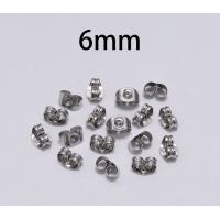 Metuljček za uhane, 6 mm, nerjaveče jeklo - 304, 4 kosi