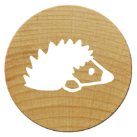 Mini lesena štampiljka Woodies, Ø15 mm, jež