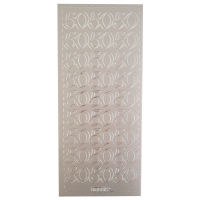 Nalepke, srebrne, 10 x 23 cm, 