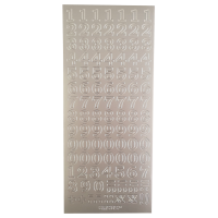 Nalepke, srebrne, 10 x 23 cm, številke