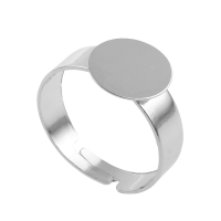 Osnova za prstan, 10 mm, okrogla, srebrna, 1 kos