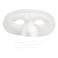 Pustna maska iz plastike za oči, 10 x 17.5 cm, bela