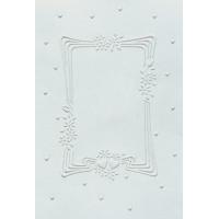 Reliefne voščilnice s kuvertami, bele, okvir, 5 parov