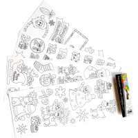 Samolepilna pobarvanka, zimske dekoracije, 4 pole