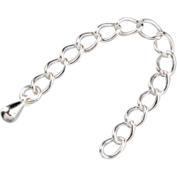 Verižica za podaljšanje ogrlice, 6 cm, srebrna, 2 kosa