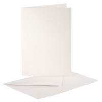 Voščilnica in kuverta, 10.5 x 15 cm, biserno bela, 1 komplet