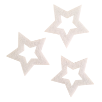 Zvezdica iz filca, bela, 5 cm