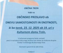 Občinska proslava ob DNEVU SAMOSTOJNOSTI IN ENOTNOSTI