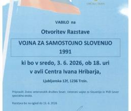 Otvoritev razstave VOJNA ZA SAMOSTOJNO SLOVENIJO 1991