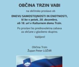 Občinska proslava ob DNEVU SAMOSTOJNOSTI IN ENOTNOSTI