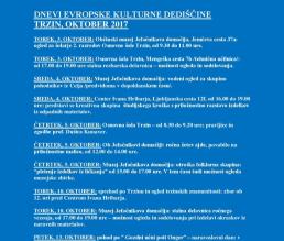 Dnevi evropske kulturne dediščine Trzin, od 3.10.2017 do 17.10.2017