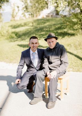 Jožef Jelovčan z vnukom Milanom FOTO: ARHIV DRUŽINE
