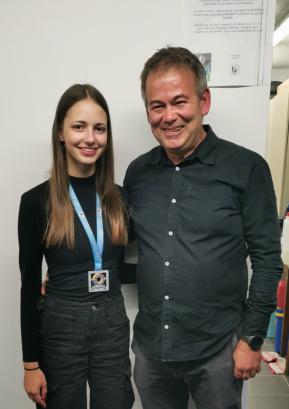Manja Slak s trenerjem Alešem Koširjem FOTO: LIDIJA RAZLOŽNIK