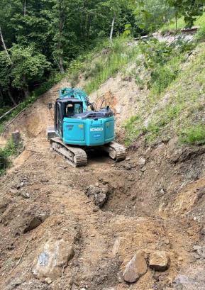 Izkop za podporni zid FOTO: ARHIV OBČINE