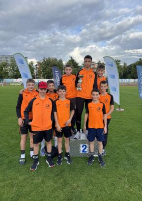 Ekipa Atletskega kluba Gorenja vas - Poljane je nedavno dosegla lep uspeh na ekipnem prvenstvu Slovenije za pionirje U14. Foto: arhiv kluba