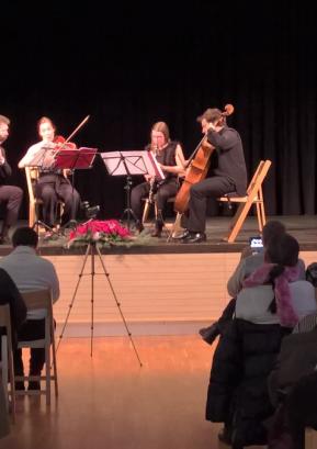 Kvartet Tamino je na dobrodelnem koncertu zaigral Mozartovo Čarobno piščal. Foto: Robert Peternelj
