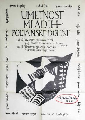 Vabilo na dogodek Umetnost mladih Poljanske doline izpred dvajsetih let FOTO: ARHIV DRUŠTVA