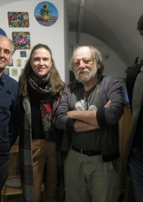 Na pogovornem večeru so o Heronovi spirali spregovorili: (z leve) Janez Ramoveš, moderatorka Anuša Plesničar, Zdravko Duša in Gregor Pompe. FOTO: IGOR KAVČIČ