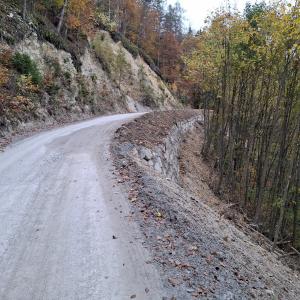 Lani oktobra so končali sanacijo plazu na javni poti Suša–Jelovica. FOTO: ARHIV OBČINE