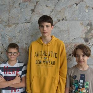 Dobitniki zlatih priznanj: Tine Rupar, Jakob Peternel in Nino Benčina FOTO: BOJANA MIHALIČ STRŽINAR