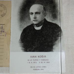 Ivan Košir na fotografiji, ki je bila izdana kot podobica ob 30. obletnici njegove smrti. FOTO: JURE FERLAN