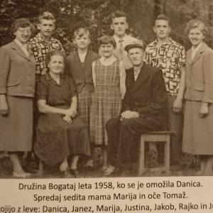 Družina Bogataj leta 1958 Foto: arhiv Rajka Bogataja