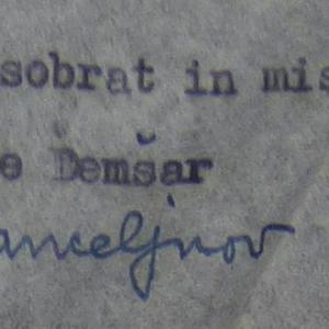 Pod pismo v domači kraj se je Demšar podpisal kot Franceljnov Lojze.
