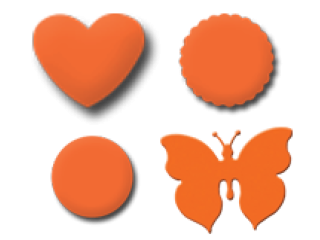 Motiv srce, metulj, krog