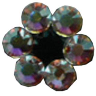 kristalna roža SS kristal AB+črn diamant