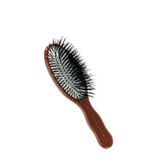 Ovalna lesena krtača potovalne velikosti