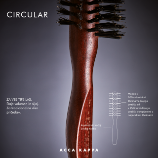 Acca Kappa Circular krtača – profesionalna okrogla krtača iz lesa Kotibe