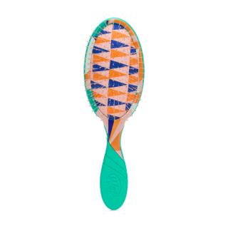 Wet Brush Pro z modernim vzorcem v oranžni, vijolični in zeleni barvi ter prilagodljivimi ščetinami.
