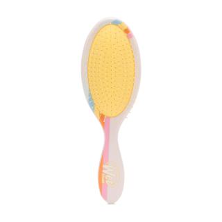 Krtača za lase Wet Brush z elegantnim poletnim dizajnom in rumenimi konicami.