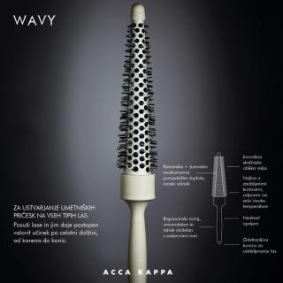 Acca Kappa Wavy – stožčasta krtača za valovite pričeske