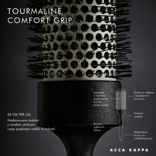 Acca Kappa Tourmaline Comfort Grip – keramična krtača z ionskim učinkom