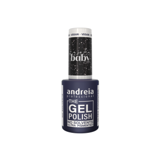 THE GEL POLISH SB6 Black with Silver Glitter - 3