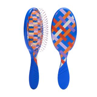 Profesionalna Wet Brush Pro krtača z unikatnim grafičnim vzorcem v oranžni, modri in vijolični barvi.