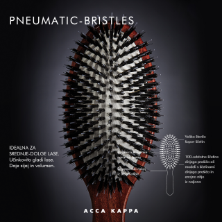 Acca Kappa Pneumatic Bristles krtača – profesionalna ovalna krtača za srednje dolge lase