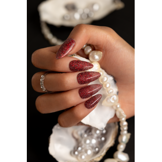 GEL POLISH MD3 Red and Silver Glitter - 3