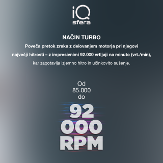 Turbo način z 92.000 vrtljaji na minuto