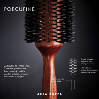 Acca Kappa Porcupine – profesionalna krtača za tanke in nežne lase