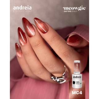 Andreia gel lak MC4 – temno bakreni bleščeči cat eye