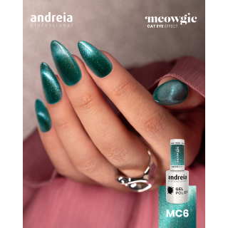 Andreia gel lak MC6 – bleščeča turkizna z mačjim učinkom