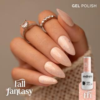 GEL POLISH FF1 Pastel pink with holographic foil - 2