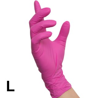 rokavice RAU nitril, X-Pink - L (8-9)
