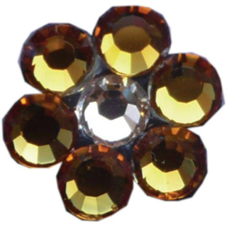 kristalna roža SS topaz + sv.breskev
