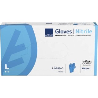 rokavice ABE nitril, sv. modre - L (8-9)