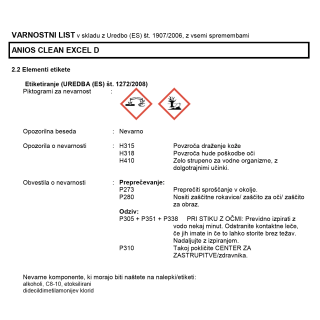 Ecolab Anios - AniosClean Excel D - 5L